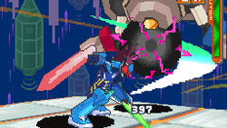 Mega Man in action in 'Mega Man Star Force: Red Joker'