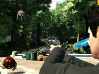 Taking a shot at a Brain Alien and his minions in Men In Black: Alien Crisis