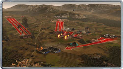 Multiple tank units converging on an enemy unit in R.U.S.E.