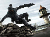 Diving for cover in Tom Clancy's Ghost Recon: Future Soldier