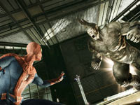 Spider-Man battling Rhino in The Amazing Spider-Man Spider-Man battling Rhino in The Amazing Spider-Man