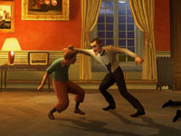 Tintin fighting multiple enemies in The Adventures Of Tintin: The Game