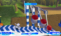 A costumed player character running the gauntlet in Wipeout 2