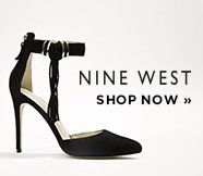 sp-2-NineWest-11-9-2016 Nine West. Shop now. Image of a black stiletto heel with ankle strap.