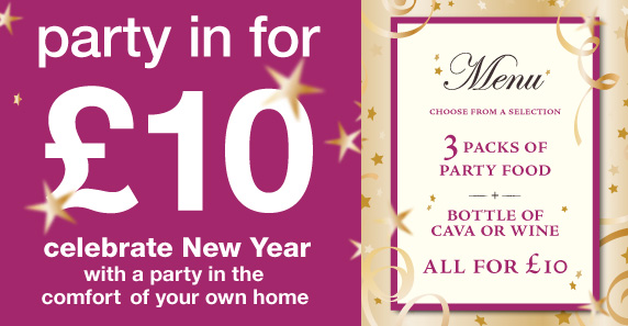 Party in for £10 - Dine in for £10