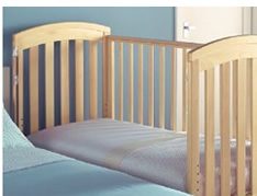 Bedside cot - Beech finish - was: £200 now: £160
