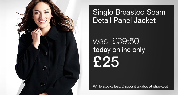 Single Breasted Seam Detail Panel Jacket £25