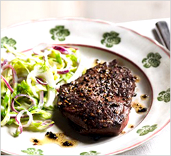 Venison steak with winter slaw recipe