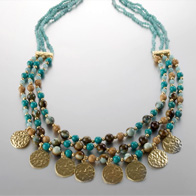 Women's - Jewellery - Multi-Strand Hammered Disc Necklace