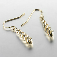 Women's - Jewellery - Gold Plated Swirl Drop Earrings