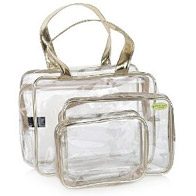 3 Piece Clear Cosmetic Bag Set