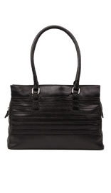 Leather Double Handle Stripe Tote Bag