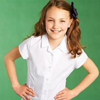 2 Pack - Girls' Easy to Iron Revere Collar Blouses