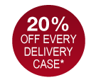 20% of every delivery case*