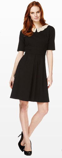 Crochet Collar Fit & Flare Dress