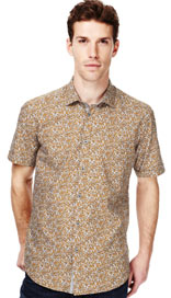 Autograph Luxury Pure Cotton Leaf Print Shirt