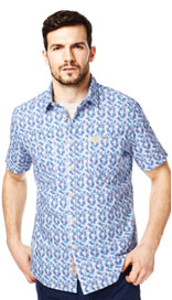 North Coast Pure Cotton Feather Print Shirt
