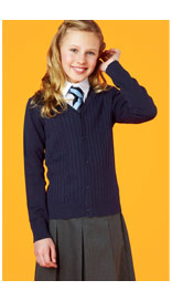 Girls' Cable Knit Cardigan with Stay New&trade; £6.40 - £11.20