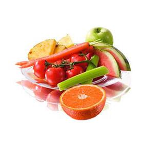 Bowl of fresh fruit and vegetables