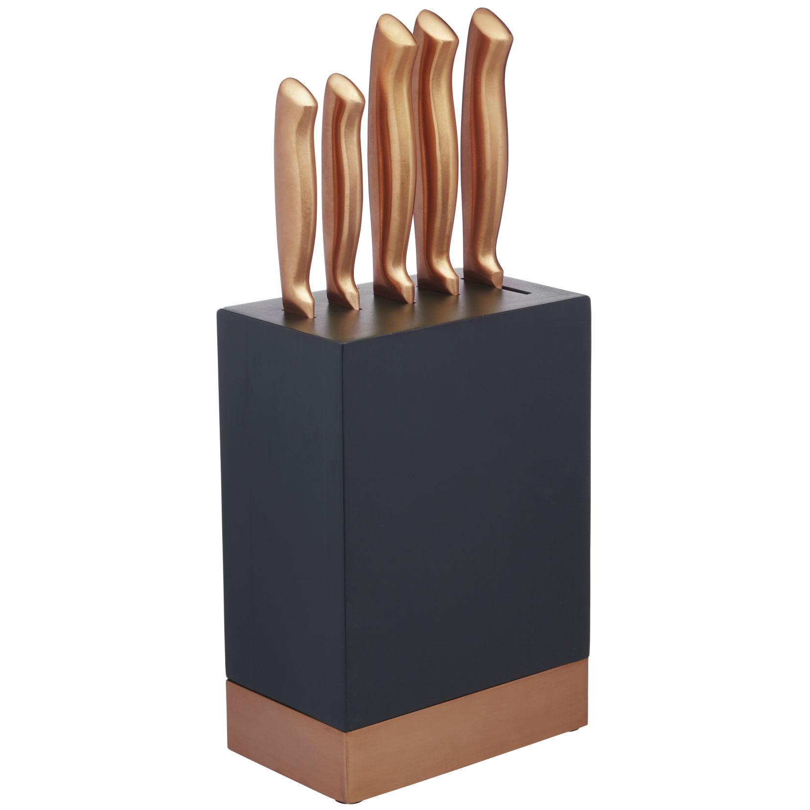 KitchenCraft MasterClass BrassColoured Stainless Steel Knife Set and