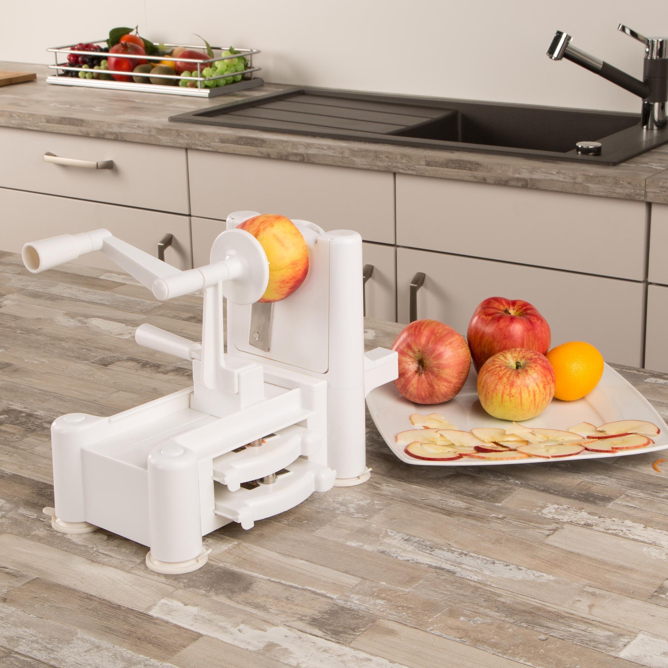 Levivo Fruit and Vegetable Cutter with Hand Crank and Cutting Inserts
