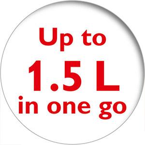 Up to 1.5 L in one go