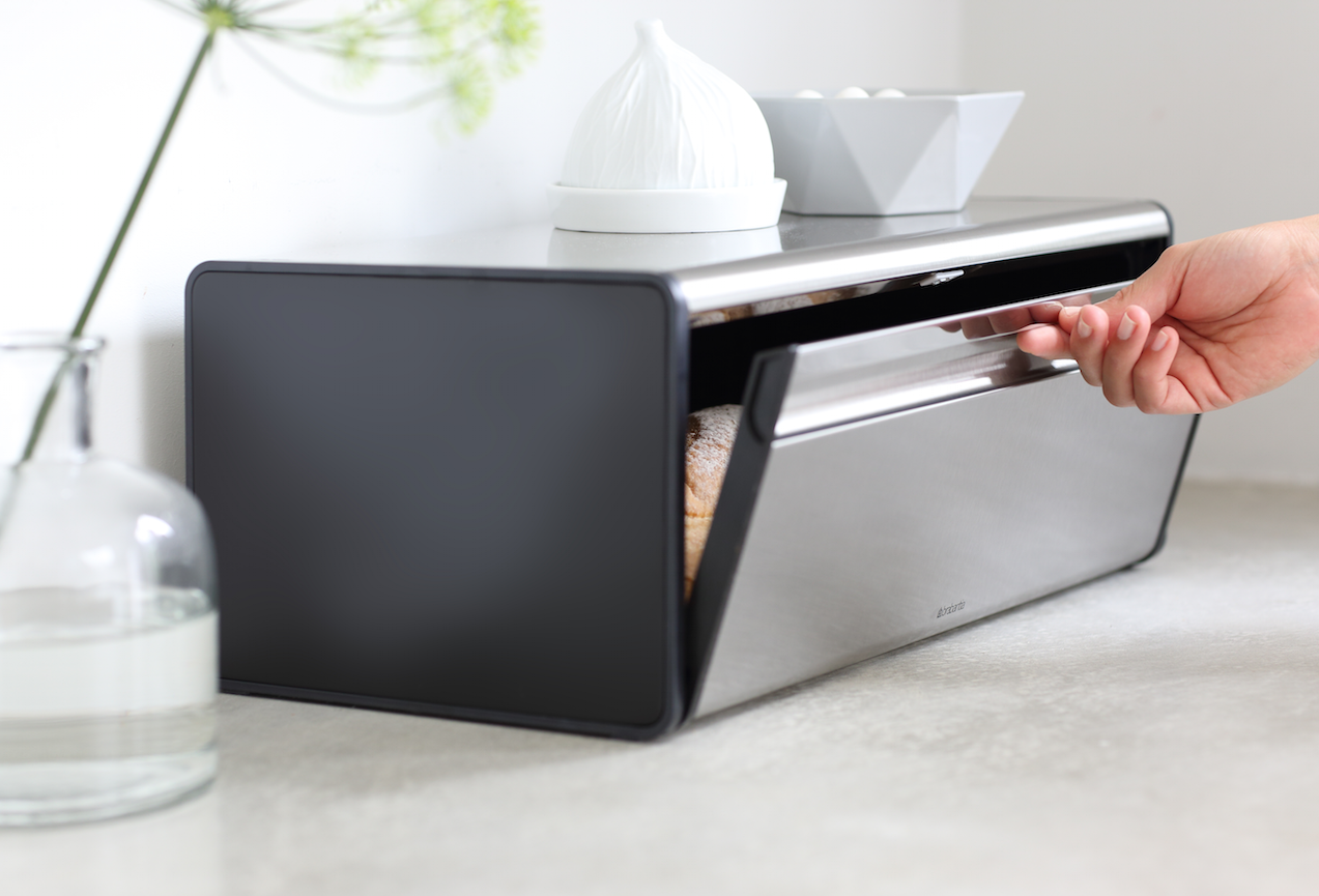 Brabantia Fall Front Bread Bin Matt Steel Fingerprint Proof Richard
