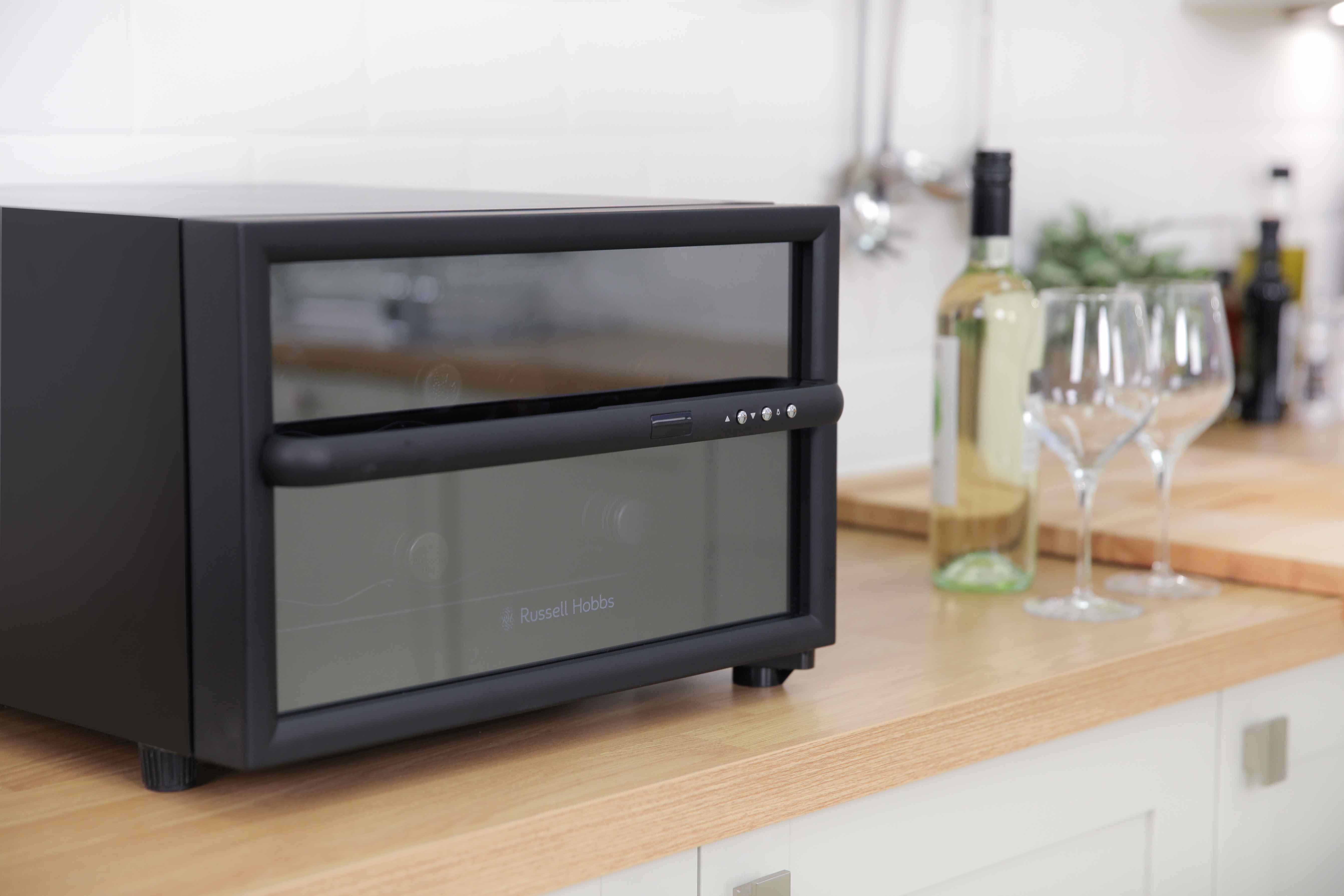 Russell Hobbs RH8WC1 8 Bottle Digital Wine/Drinks Cooler Black Glass Amazon.co.uk Large Appliances