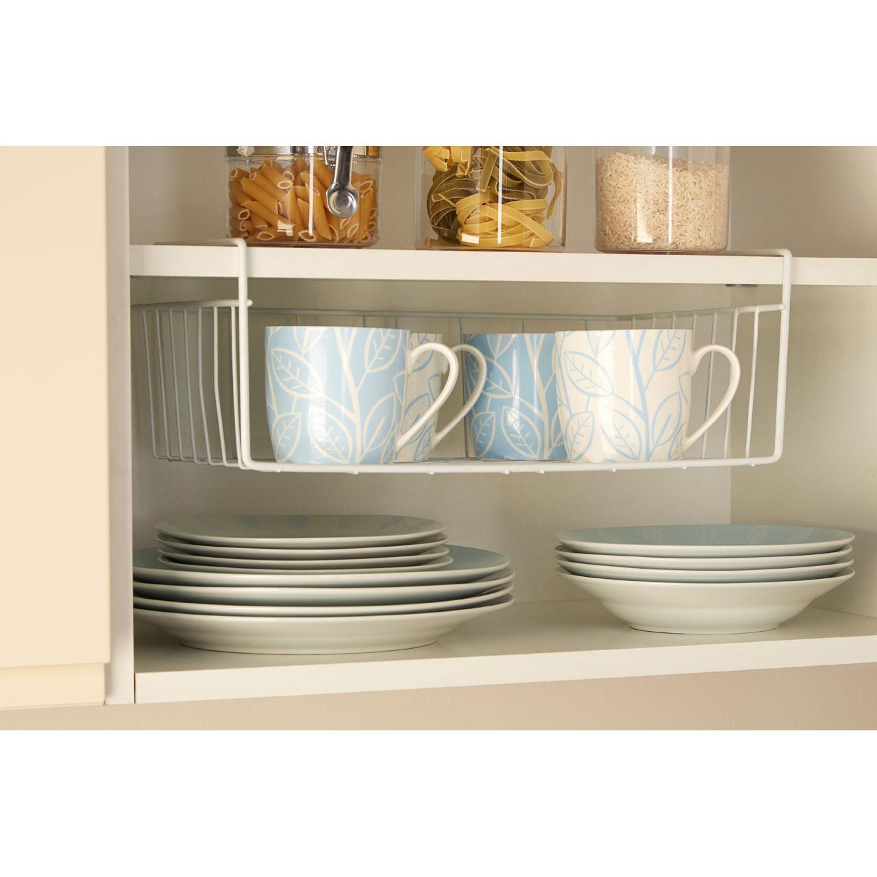 Premier Housewares Under Shelf Storage Basket, 39 cm White Amazon.co