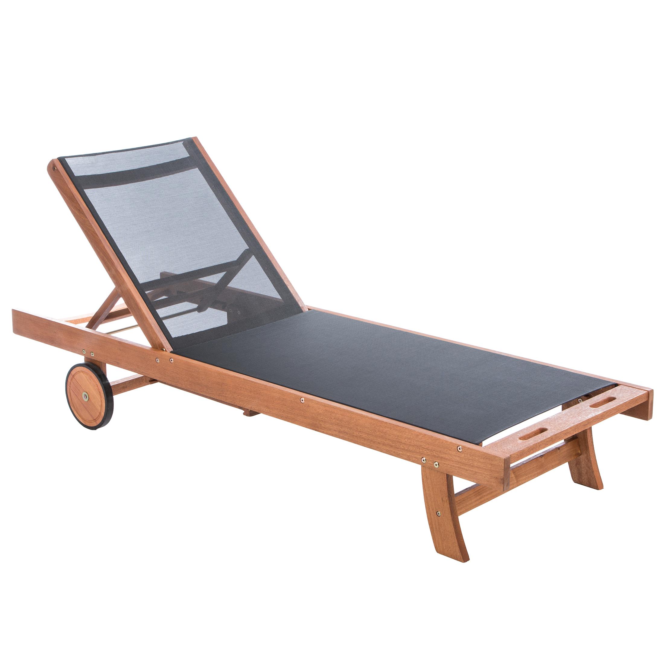 Ultranatura Wooden Sun Lounger with Fabric, Canberra Series Classy & Highquality Eucalyptus