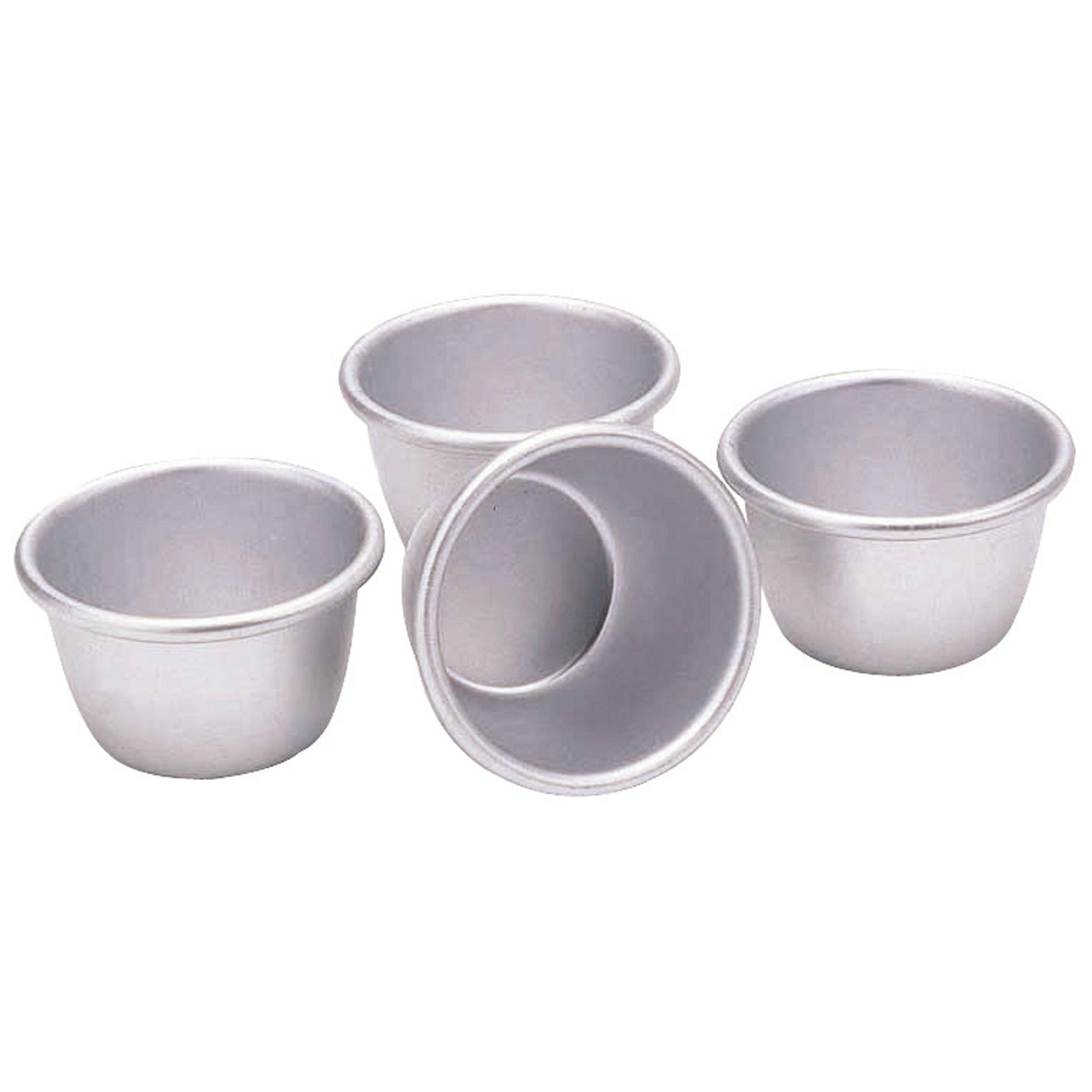 KitchenCraft Anodised Aluminium Mini Pudding Moulds, 7.5 cm (3") (Set