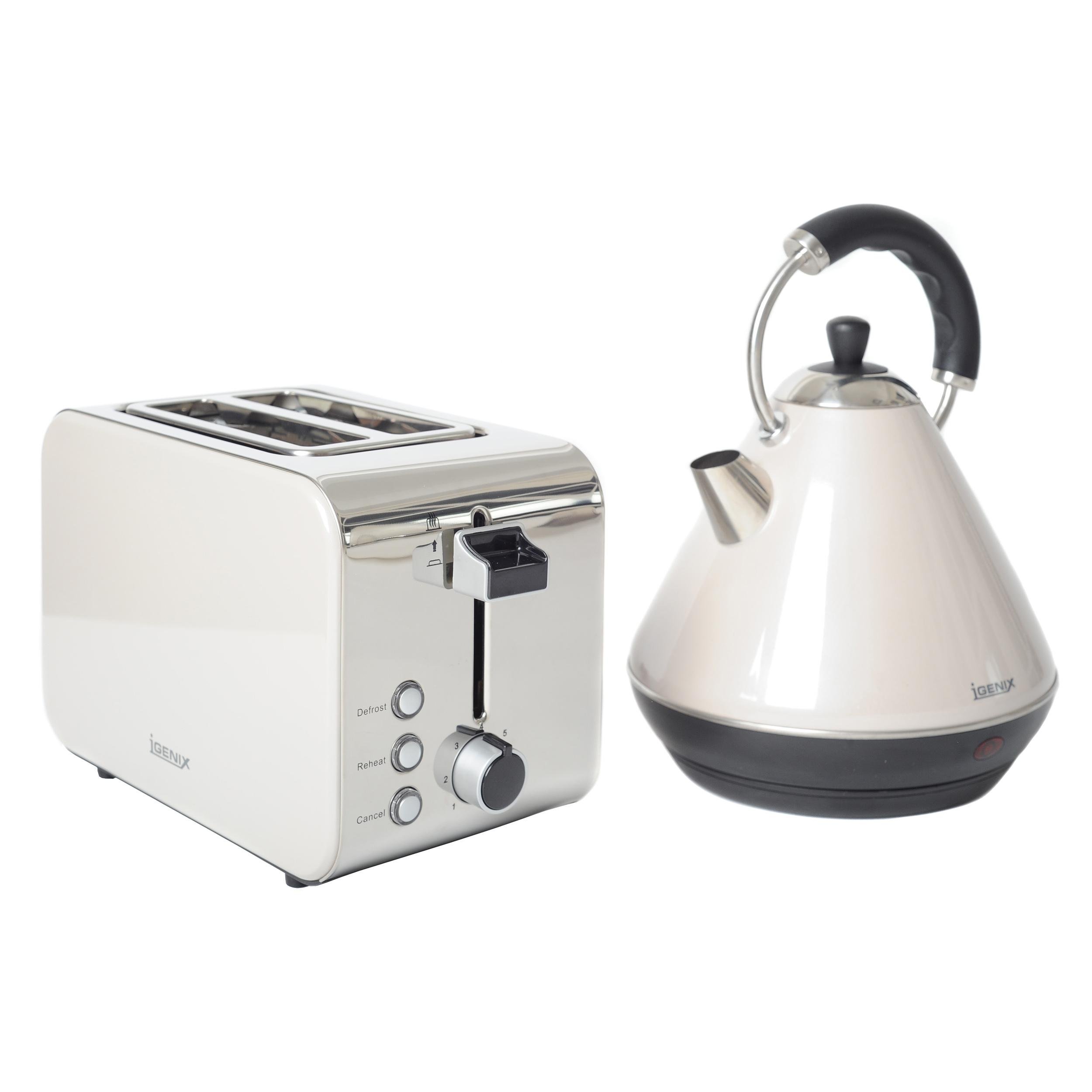 Igenix AMZ11 Breakfast Set Pyramid Kettle and 2 Slice Toaster