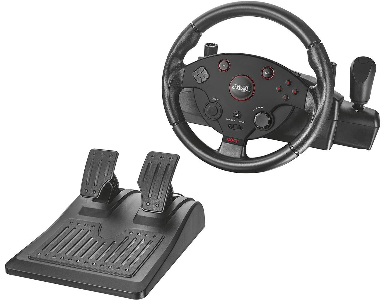 Trust GXT 288 Gaming Steering Wheel with Pedals and Vibration Feedback