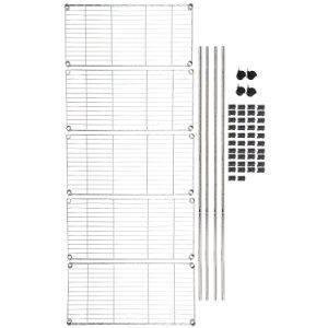 AmazonBasics 5-Shelf Shelving Unit on Wheels - Chrome: Amazon.co.uk ...