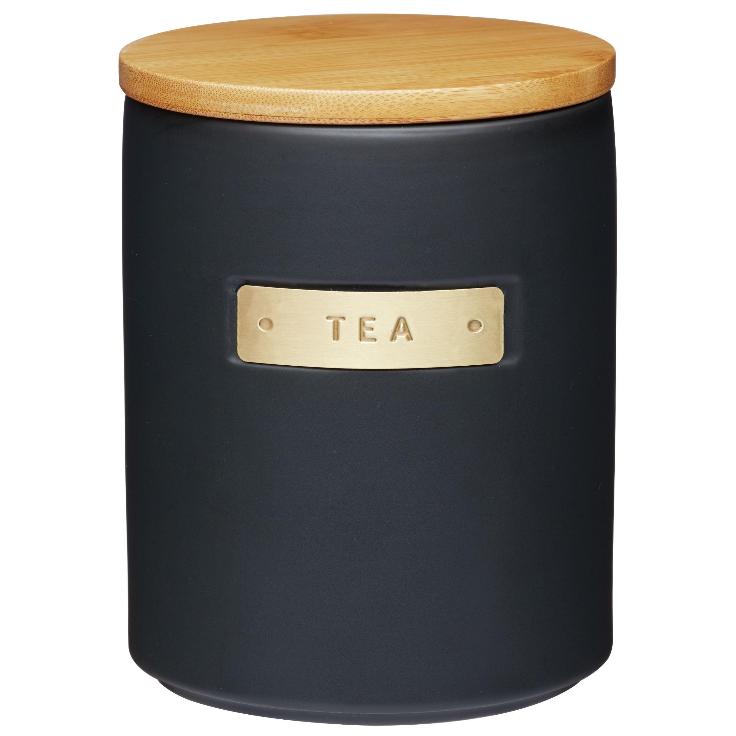 MasterClass Airtight Stoneware and BrassEffect Tea Storage Canister, 1 Litre Amazon.co.uk