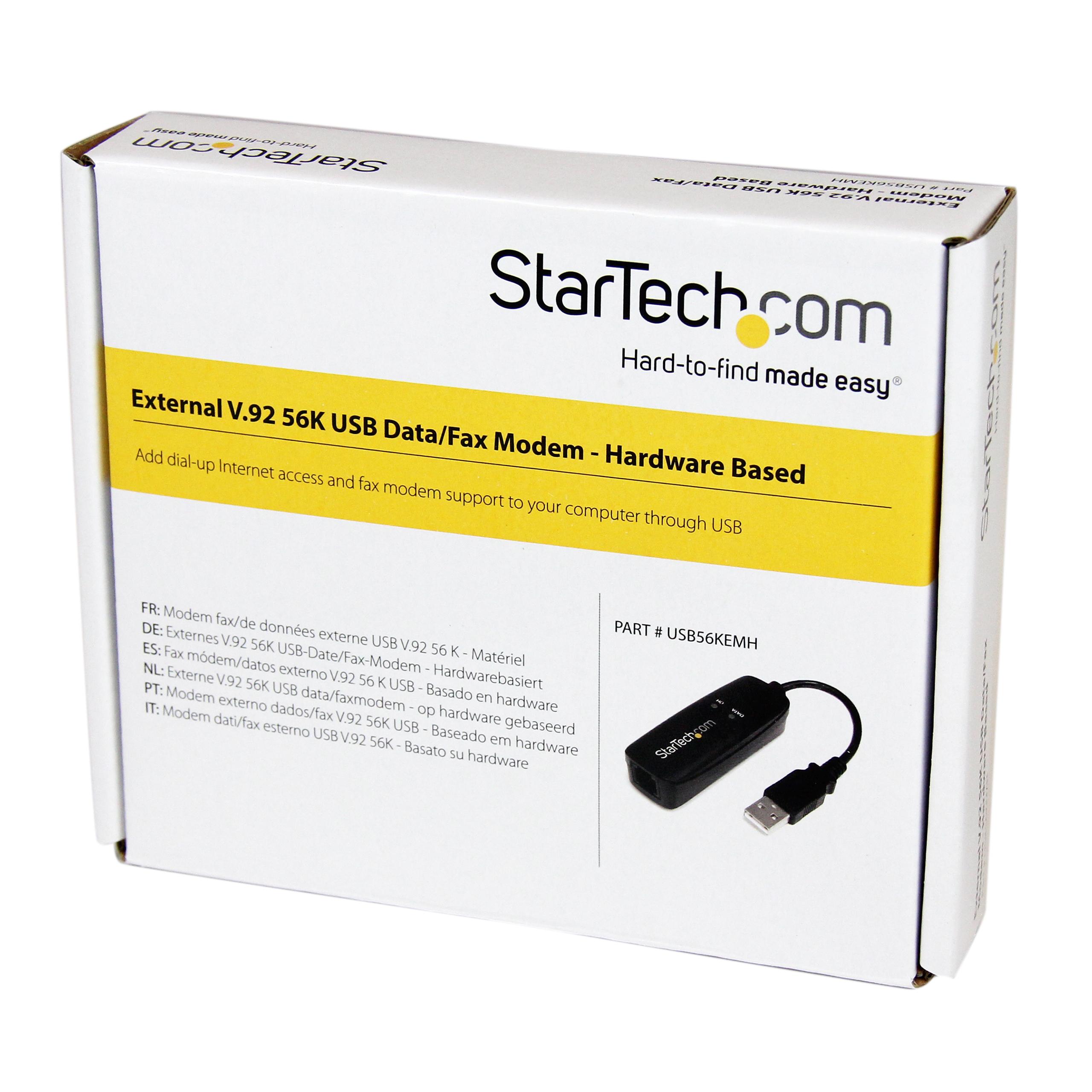 USB56KEMH External V.92 56K USB Fax Modem, Hardware Based