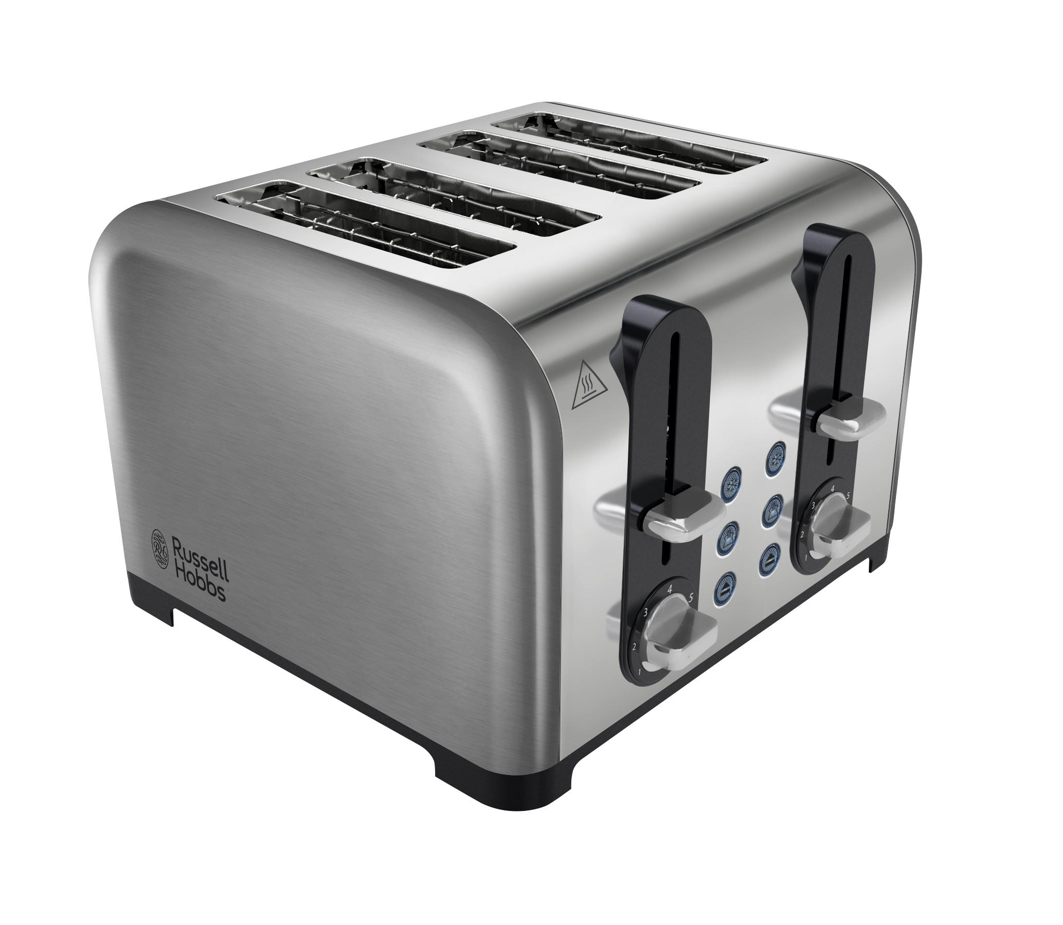 Russell Hobbs Wide Slot 4Slice Toaster 22400 Stainless Steel Silver