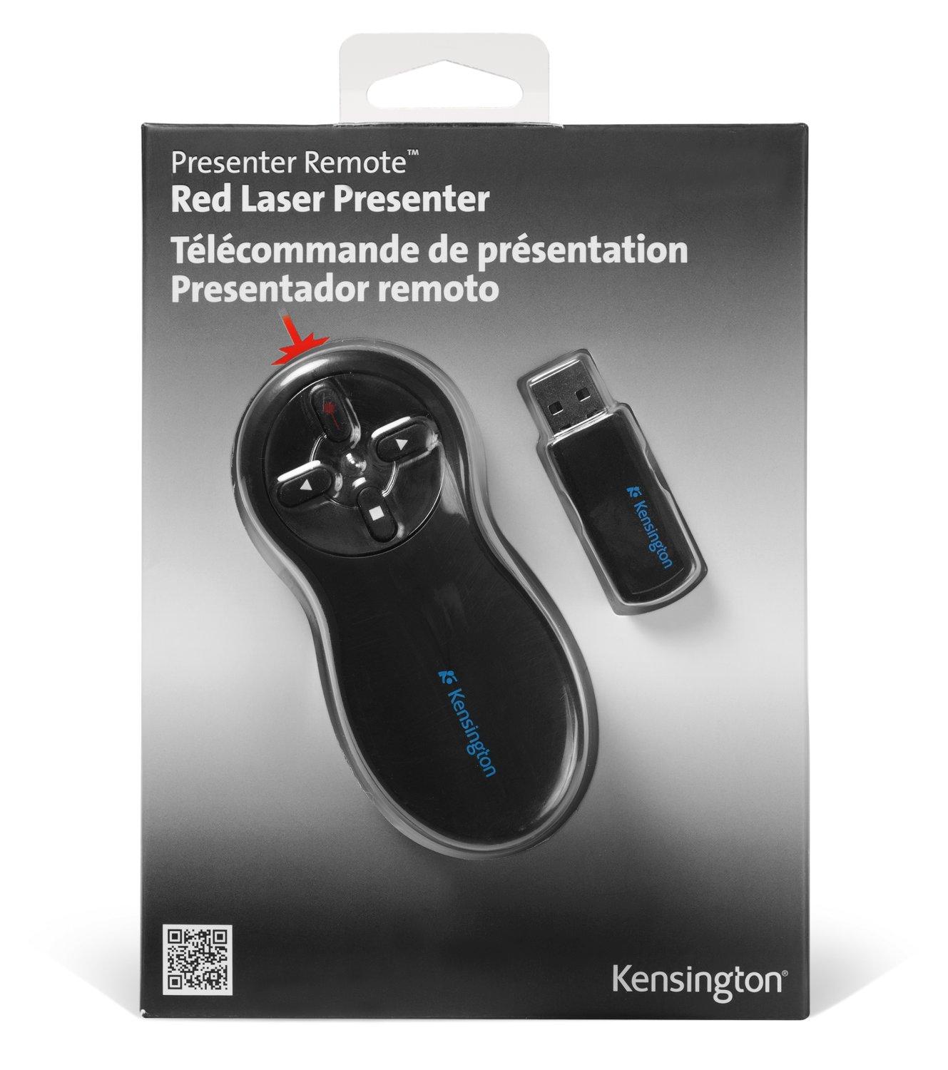 Presentador Inalámbrico Kensington Con Puntero Láser - Para PowerPoint Y Keynote, Alcance 20 M, Nanorreceptor USB, Compatible Windows Y Mac
