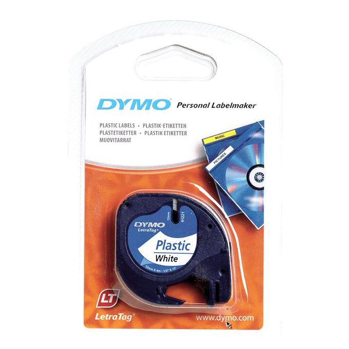 Dymo LetraTag Plastic Label Tape, 12 mm x 4 m Roll, White Amazon.co.uk