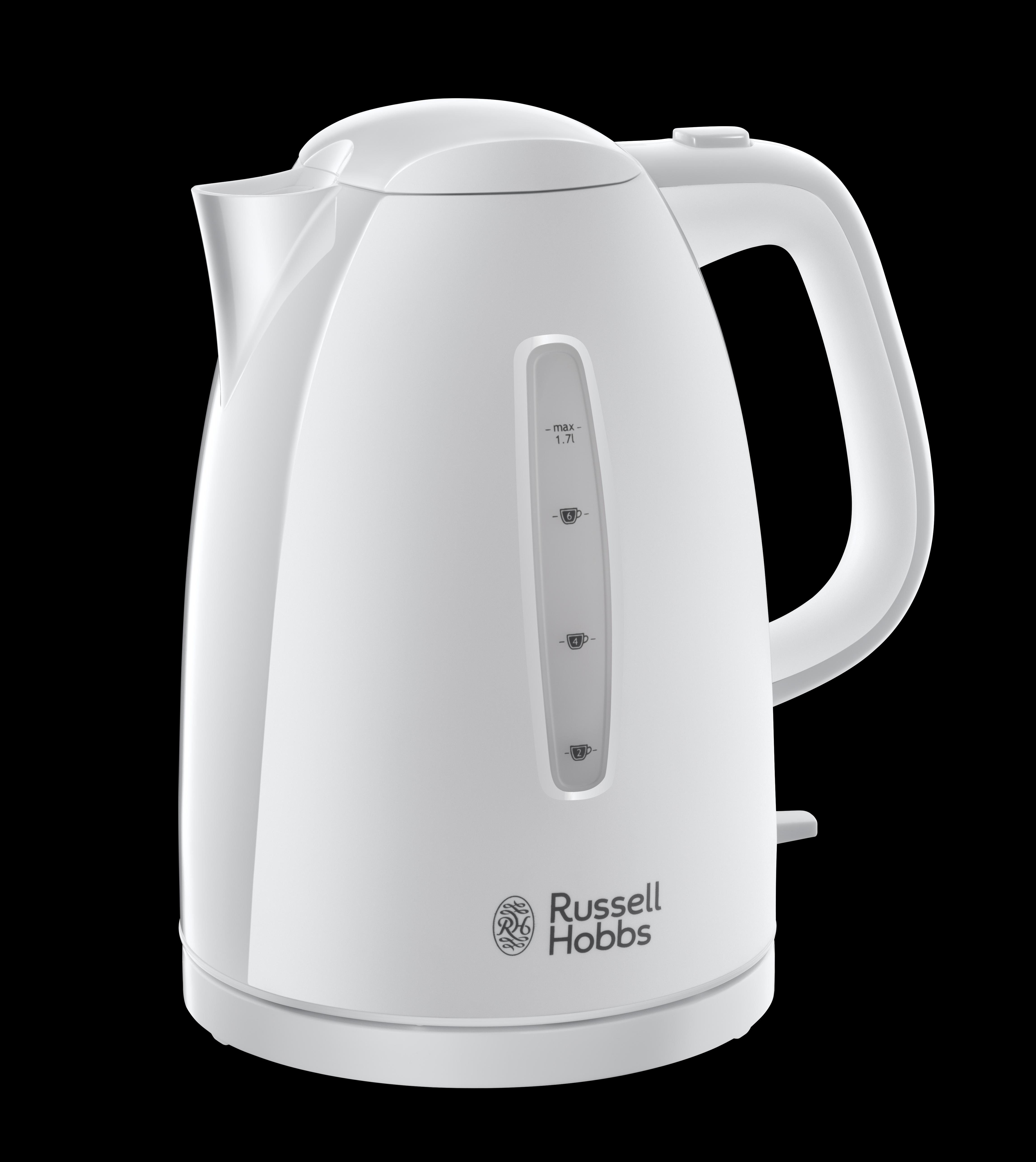 Russell Hobbs Textures Plastic Kettle 21270, 1.7 L, 3000 W White