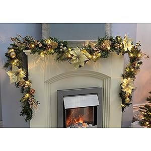 WeRChristmas Pre-Lit Decorated Garland Christmas Decoration Illuminated