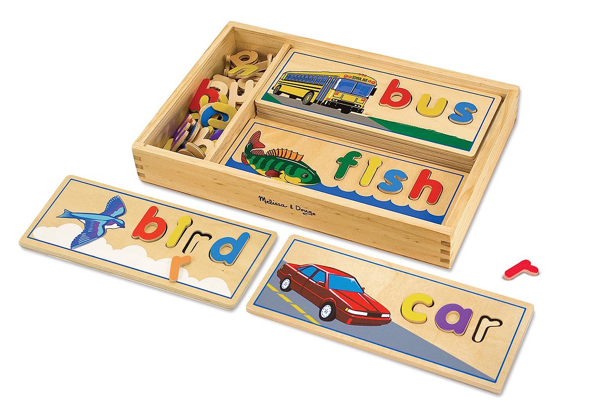 Melissa & Doug See and Spell Wooden Educational Toy with 8 DoubleSided