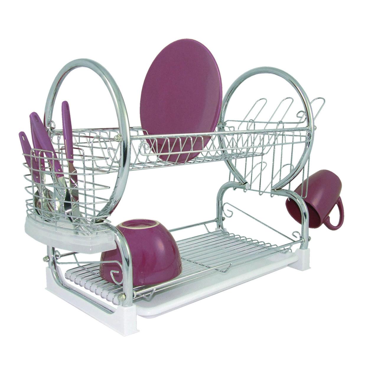 Premier Housewares 2 Tier Dish Drainer, Dish Rack with Drip Tray, Sink