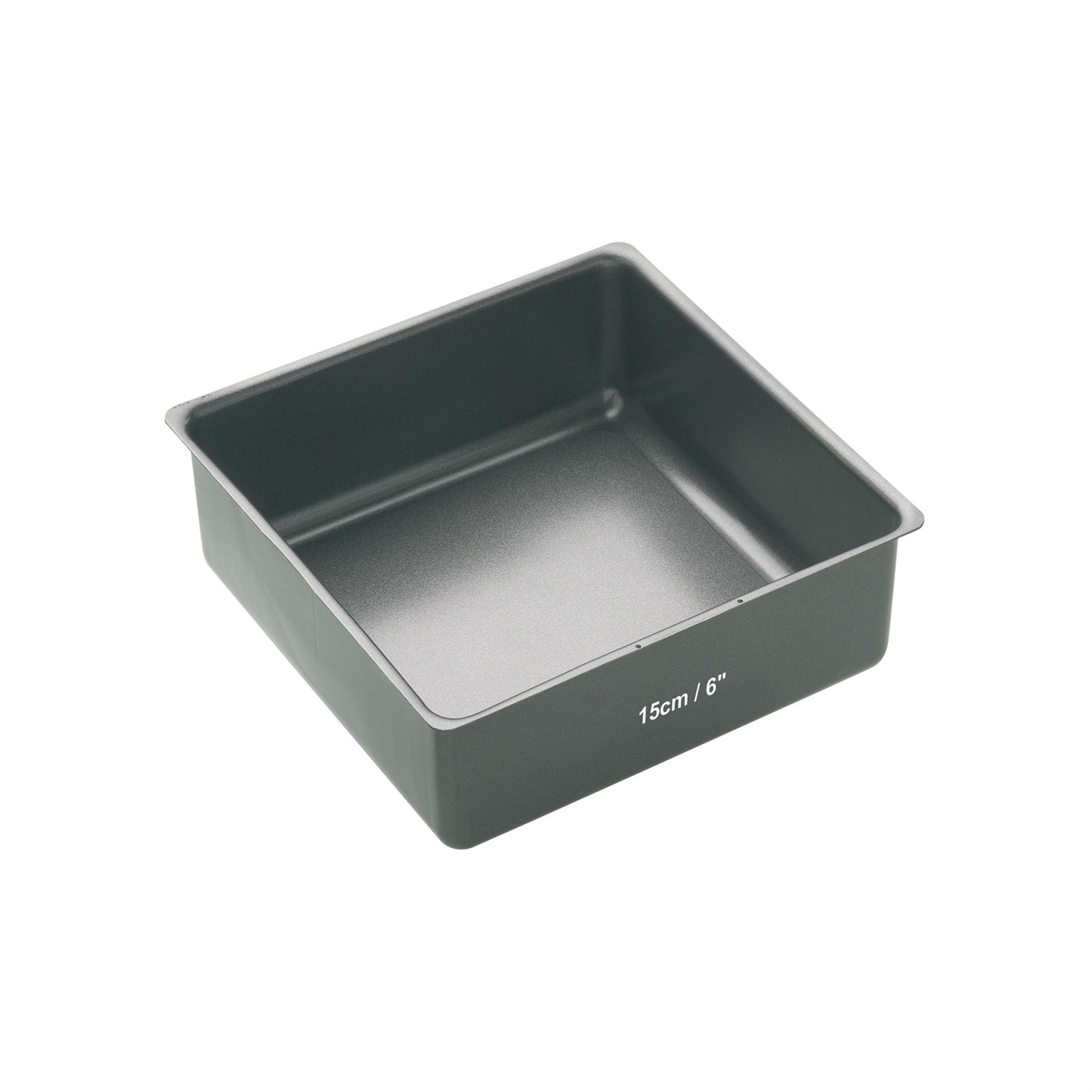 MasterClass NonStick Deep Mini Square Cake Tin with Loose Base, 15 cm