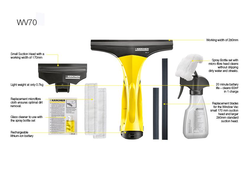 Kärcher WV70 Window Vac Window Cleaning Vacuum Kit Amazon.co.uk DIY