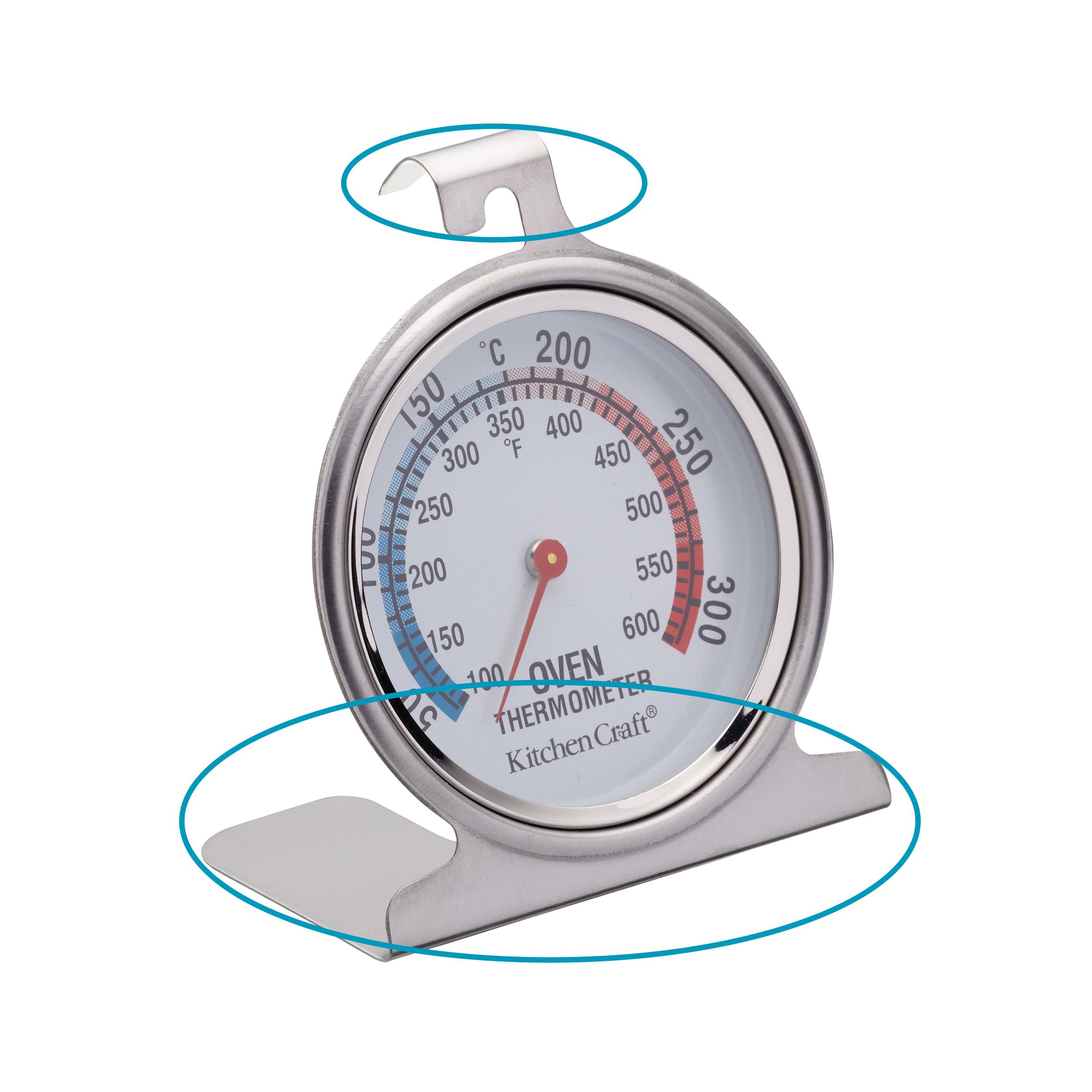 KitchenCraft Stainless Steel Oven Thermometer, 6.5 x 8 cm (2.5" x 3