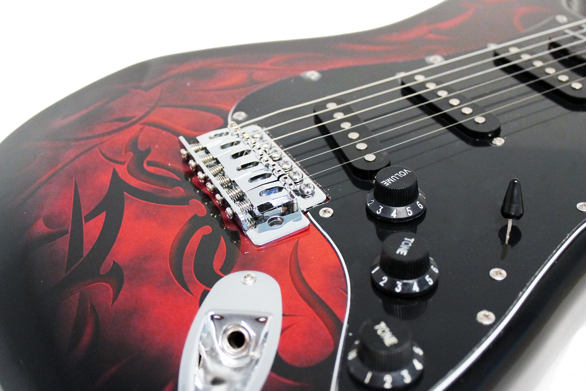 Jaxville Demon ST Style Electric Guitar Pack with Amp, Gig Bag, Strings