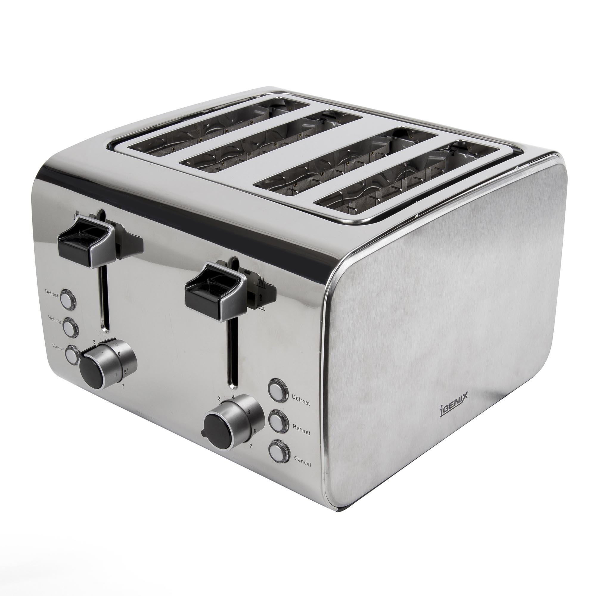 Igenix IG3204 4 Slice Toaster, Deep Slots with Adjustable Browning