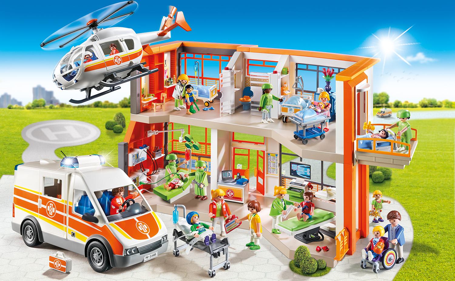 Playmobil 6686 City Life Emergency Medical Helicopter with Spinning