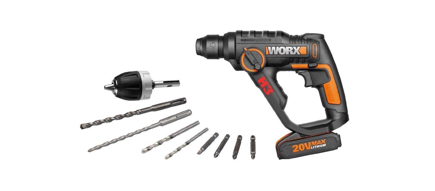 WORX WX390 18V 20V MAX 3in1 H3 Cordless Rotary Hammer Drill Amazon